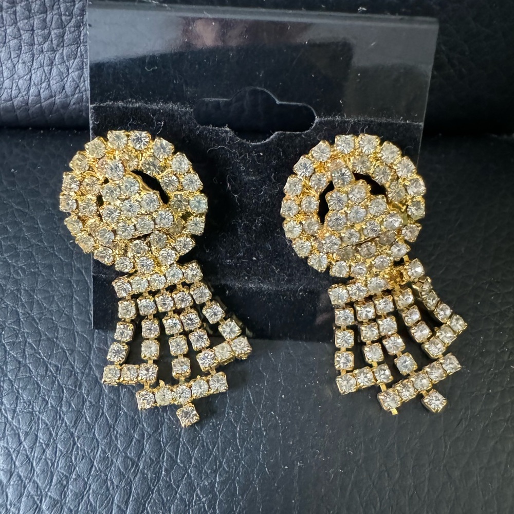 Pierced Earrings New, Very blingy - about 1.5”x .5”
wide THINK DATE NIGHT!